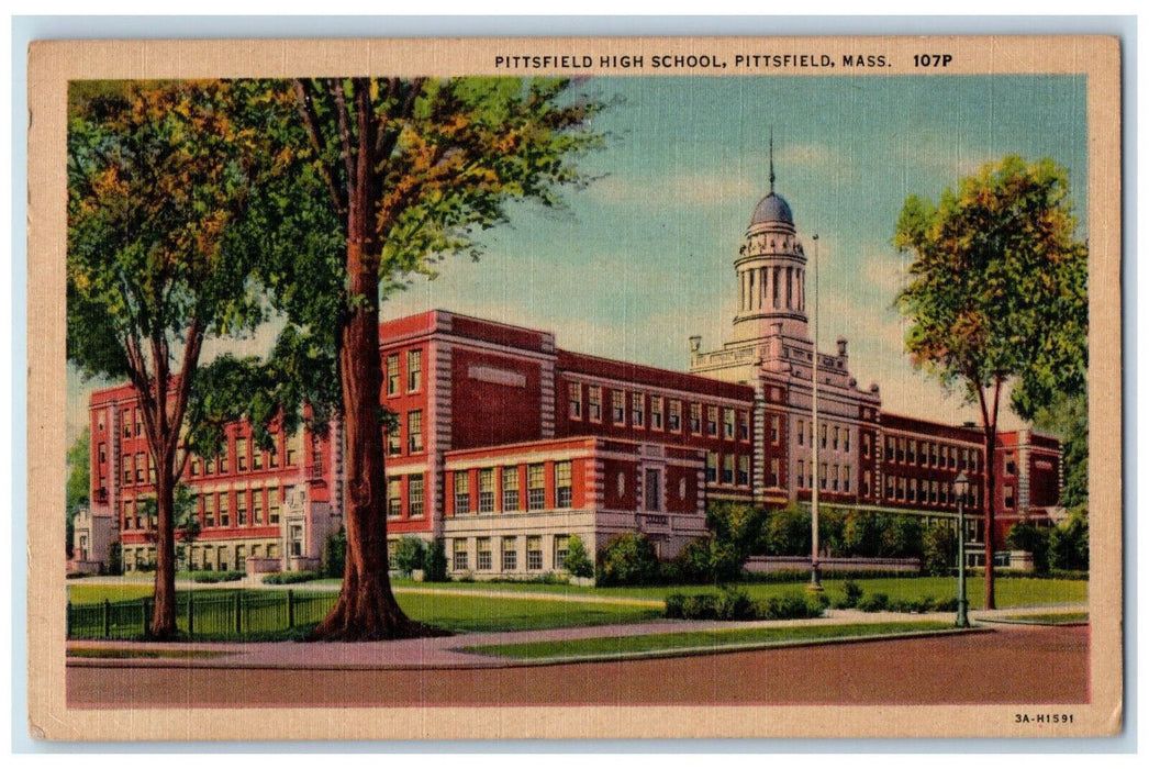 1952 Pittsfield High School Pittsfield Massachusetts MA Vintage Postcard