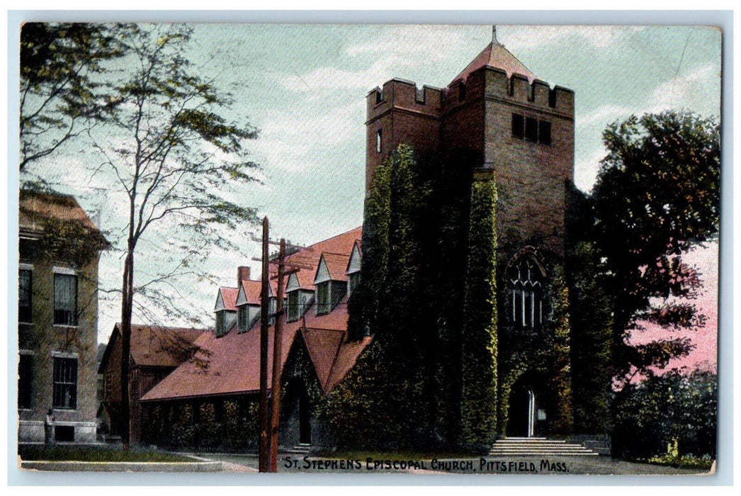 c1910 St. Stephens Episcopal Church Pittsfield Massachusetts MA Postcard