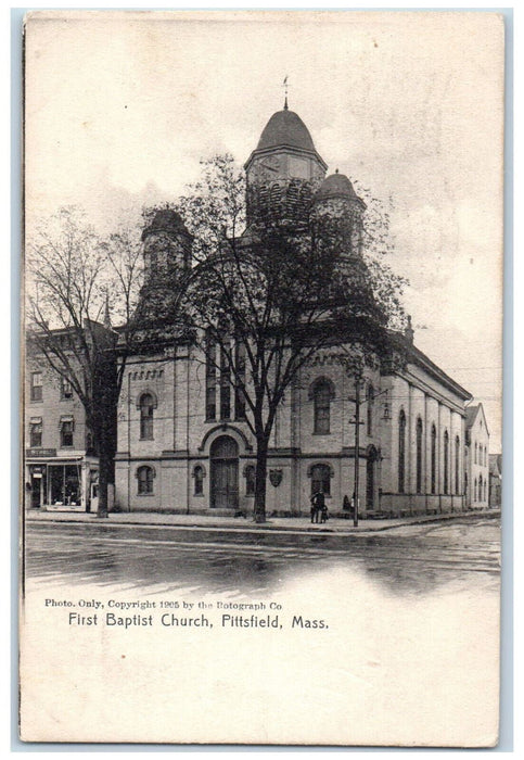 1907 First Baptist Church Pittsfield Massachusetts MA Rotograph Co Postcard