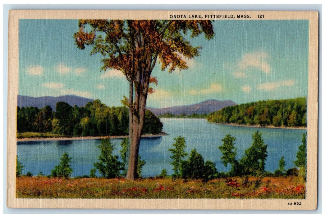 c1940's Onota Lake Pittsfield Massachusetts MA Vintage Unposted Postcard