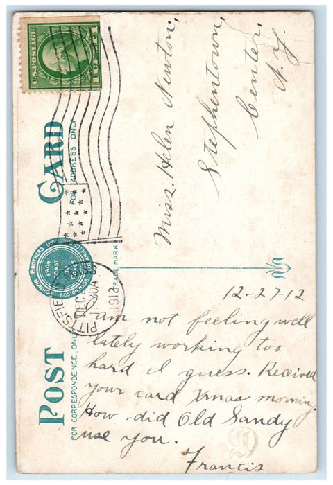 1912 Berkshire Atheneum & Public Library Pittsfield Massachusetts MA Postcard