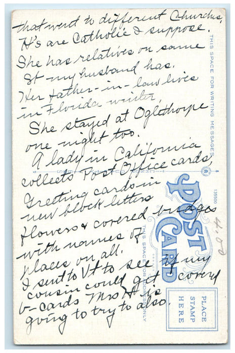 c1930's Post Office Palmer Massachusetts MA Vintage Posted Postcard