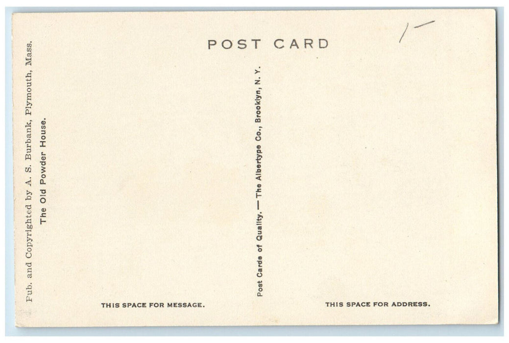 c1940's The Old Powder House Dedicated to Descendants of Pilgrim MA Postcard