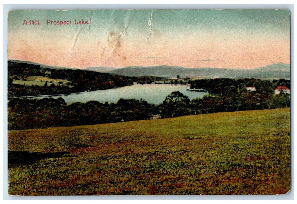1909 View of Prospect Lake Massachusetts MA Van D Harvey Posted Postcard