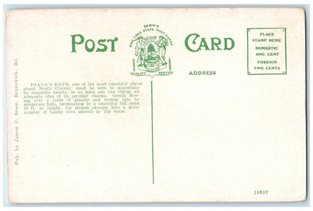 c1910 Dianas Bath North Conway White Mountains River New Hampshire NH Postcard