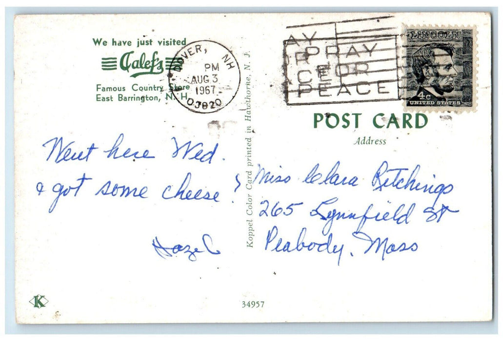 1967 Famous Country Store Beer Wine Bar East Barrington New Hampshire Postcard
