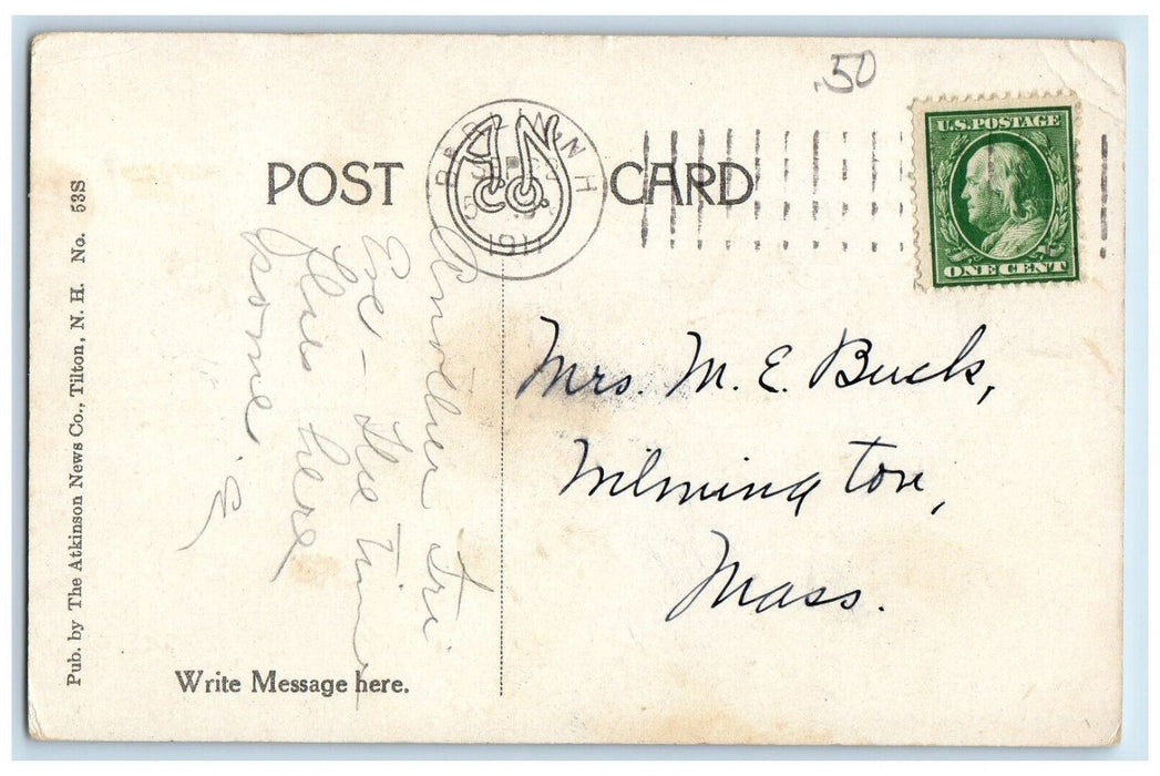 1911 Winter Snow Lake White Trees Berlin New Hampshire Vintage Antique Postcard