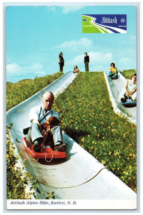 1976 Attitash Alpine Slide Route 302 Bavarian Bartlett New Hampshire NH Postcard