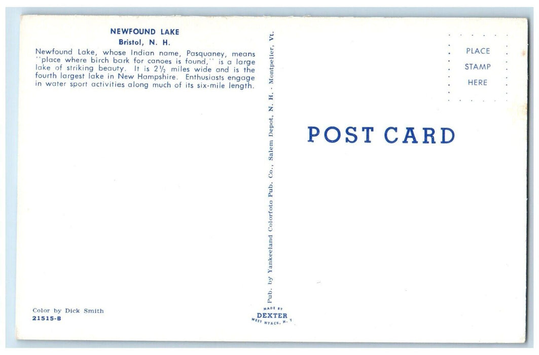 c1960 Newfound Lake Pasquaney Bristol New Hampshire NH Vintage Antique Postcard