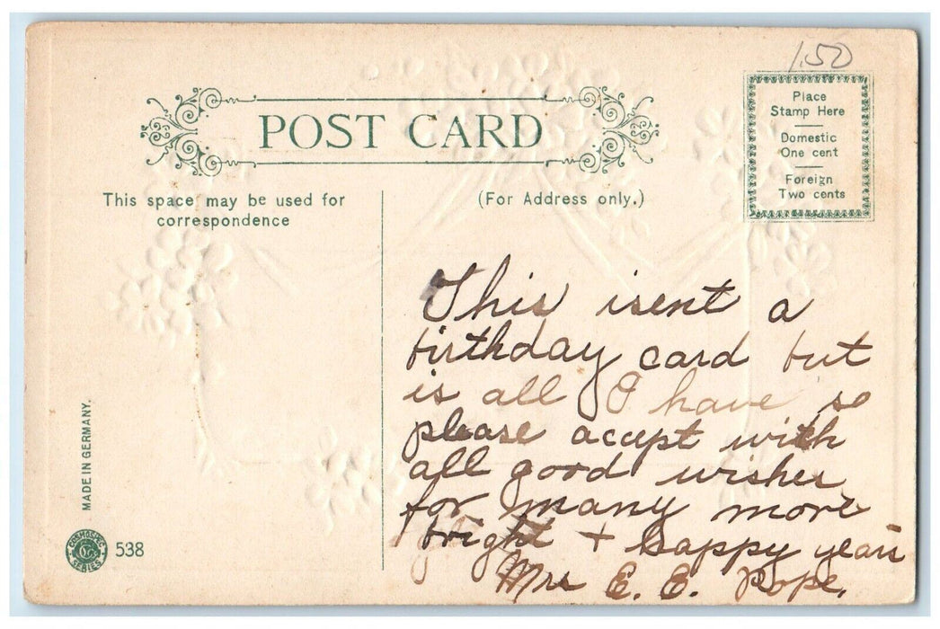 1910 Greetings From Bath Glitter Embossed New Hampshire Vintage Antique Postcard