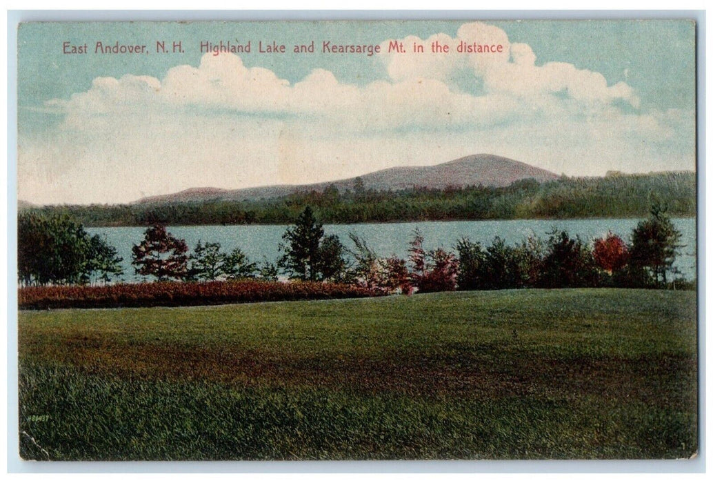 c1911 Highland Lake Kearsarge Mount Distance East Andover New Hampshire Postcard