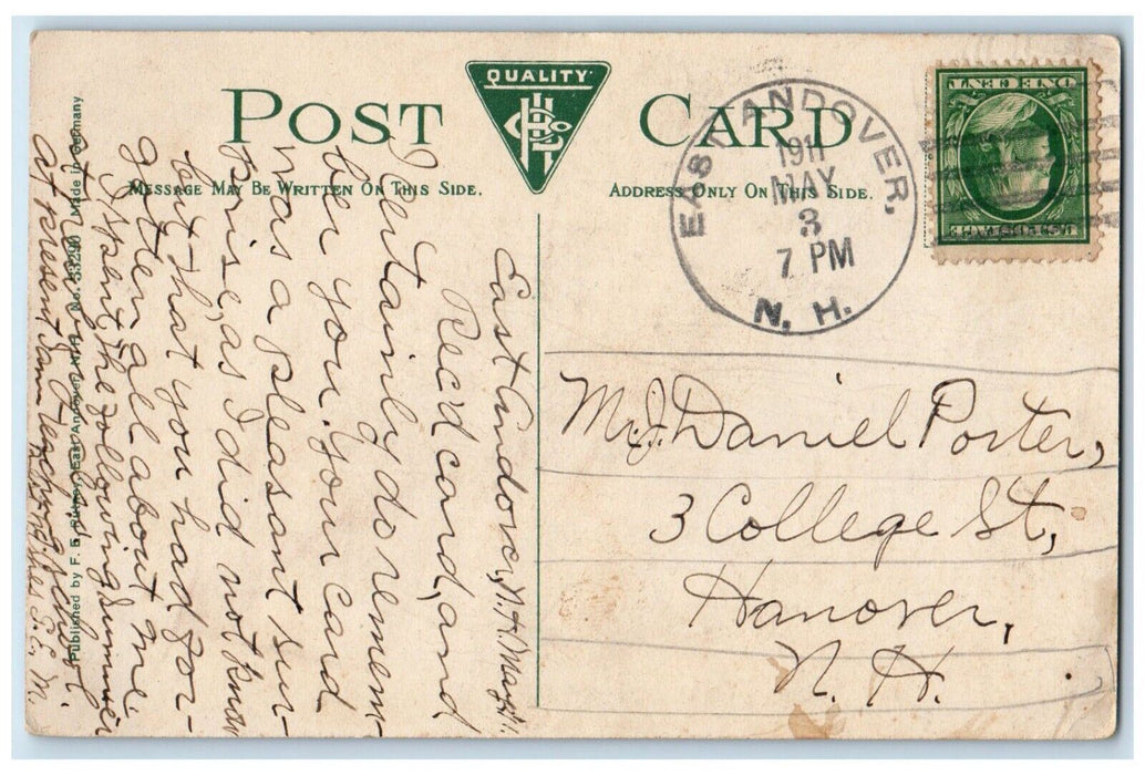 c1911 Highland Lake Kearsarge Mount Distance East Andover New Hampshire Postcard