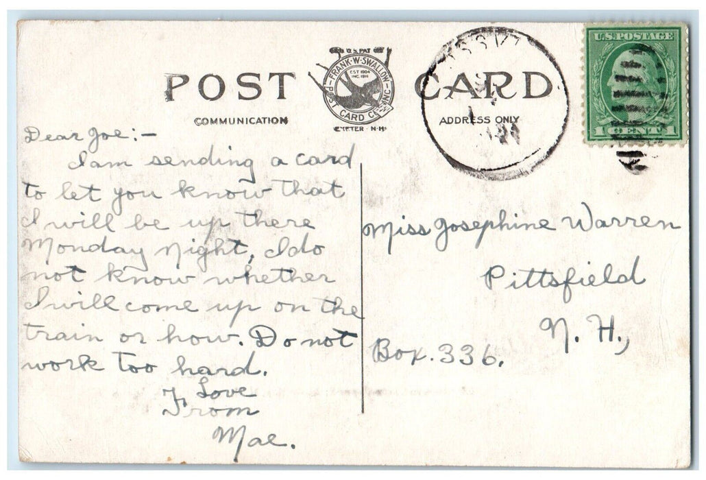 1911 Second Advent Campground Entrance Ground Alton Bay New Hampshire Postcard