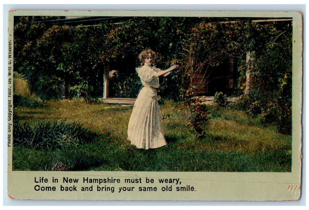 c1910 Life New Hampshire Come Back Bring Same Old Smile New Hampshire Postcard
