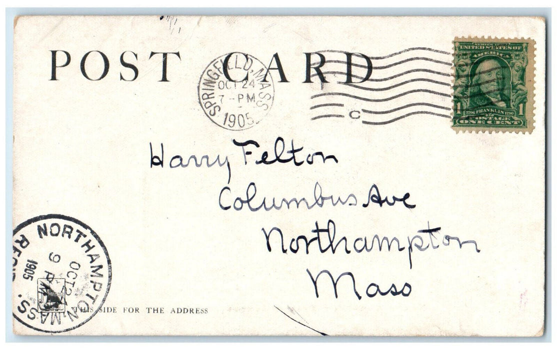 1905 North Chestnut Street School Northampton Massachusetts MA Postcard