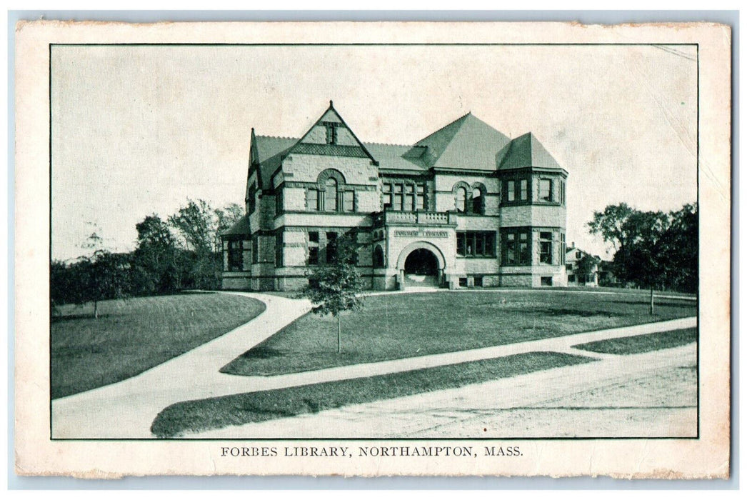 c1930's Forbes Library Northampton Massachusetts MA Posted Antique Postcard