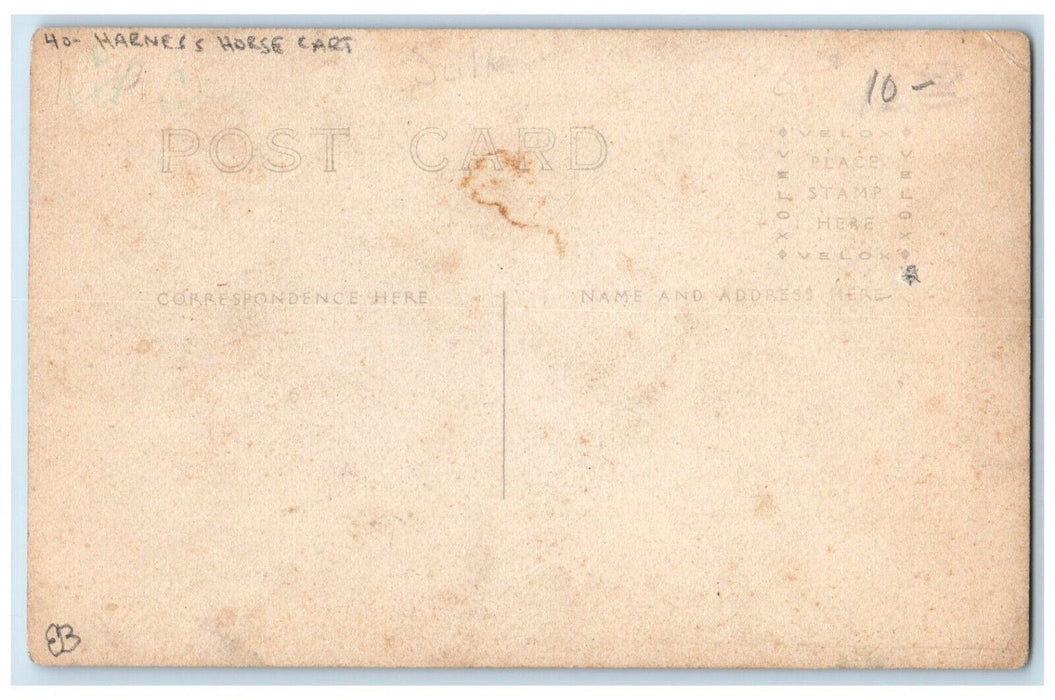 c1910's Harness Horse Cart Dirt Road RPPC Photo Unposted Antique Postcard