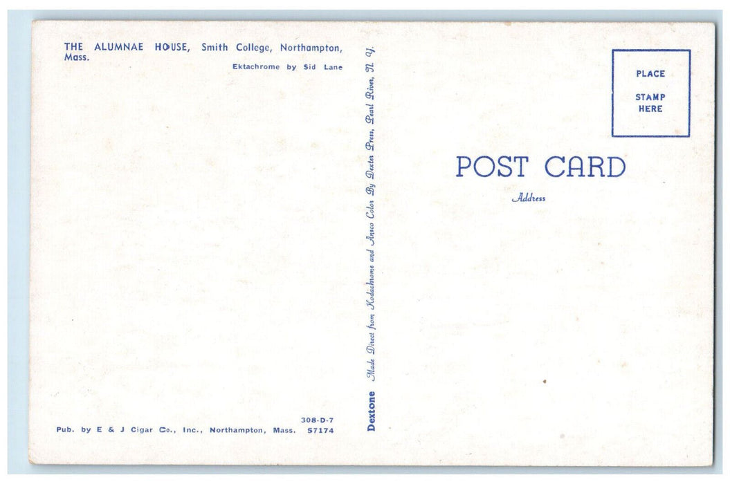 c1950's The Alumnae House Smith College Northampton Massachusetts MA Postcard