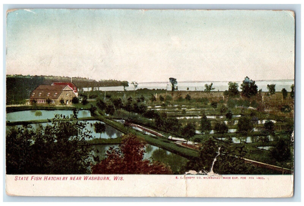1907 State Fish Hatchery Near Washburn Wisconsin WI Surry New Hampshire Postcard