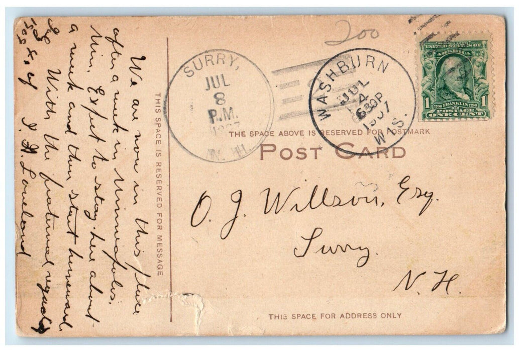 1907 State Fish Hatchery Near Washburn Wisconsin WI Surry New Hampshire Postcard