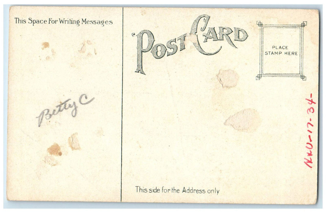 c1920's Congregational and First Christian Churches New Bedford MA Postcard
