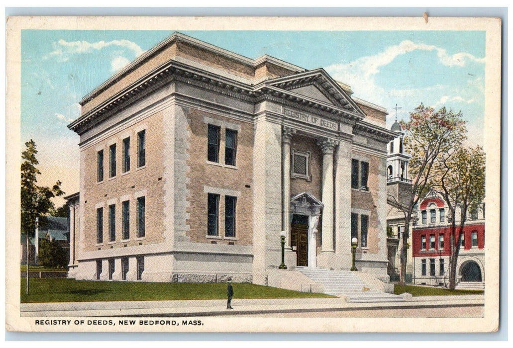 c1920's Registry of Deeds New Bedford Massachusetts MA Posted Postcard