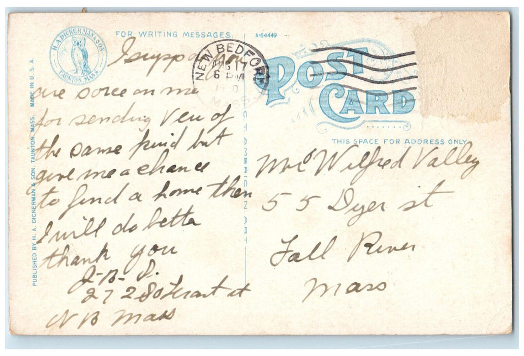 c1920's Registry of Deeds New Bedford Massachusetts MA Posted Postcard