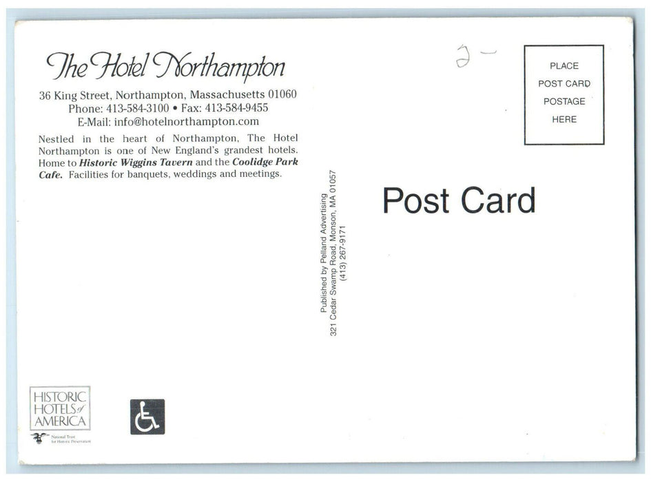 c1950's Hotel Northampton King Street Northampton Massachusetts MA Postcard