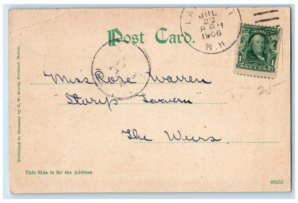 1906 Outlet of Lake Winnipesaukee Lakeport New Hampshire NH Postcard
