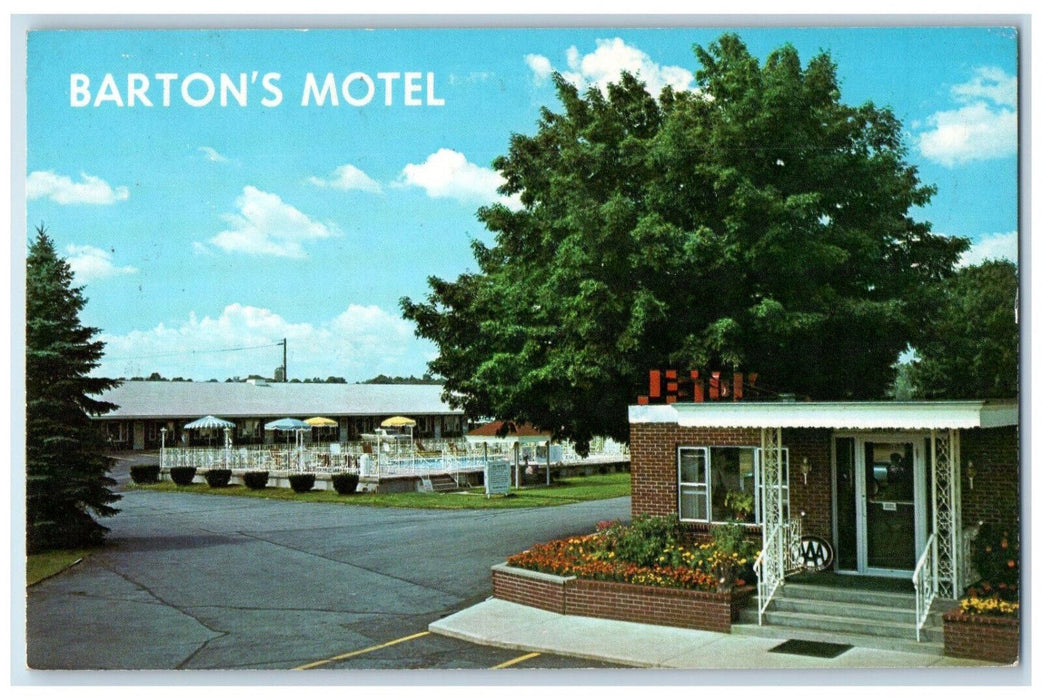 c1960's Barton's Motel Union Avenue Laconia New Hampshire NH Postcard