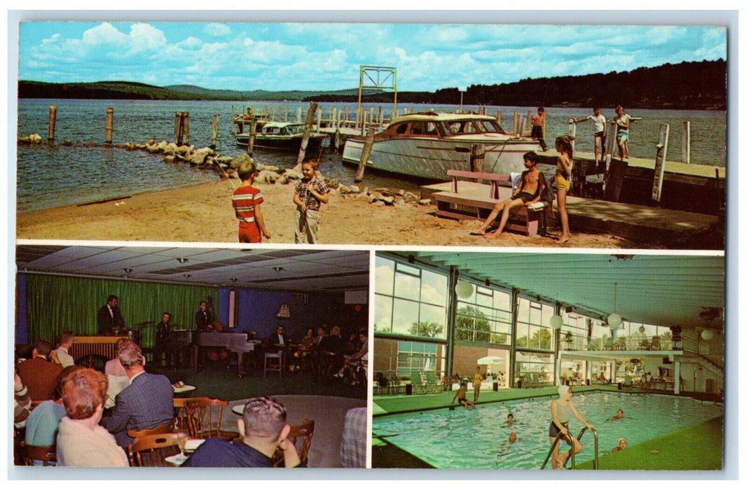 c1950's Margate 4 Season Lakefront Resort Laconia New Hampshire NH Postcard
