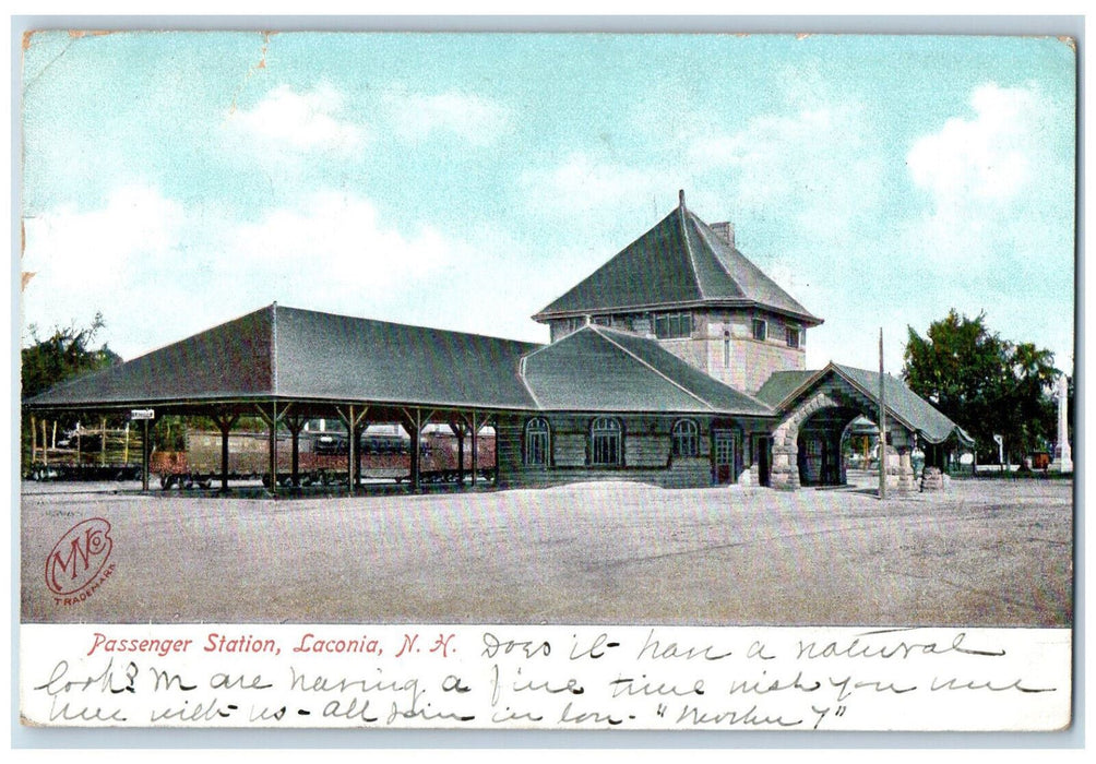 1906 Passenger Station Laconia New Hampshire NH Antique Posted Postcard