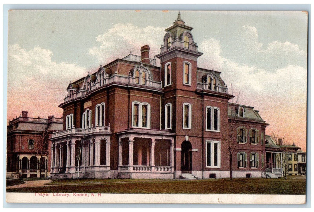 c1905 Thayer Library Keene New Hampshire NH Antique Unposted Postcard