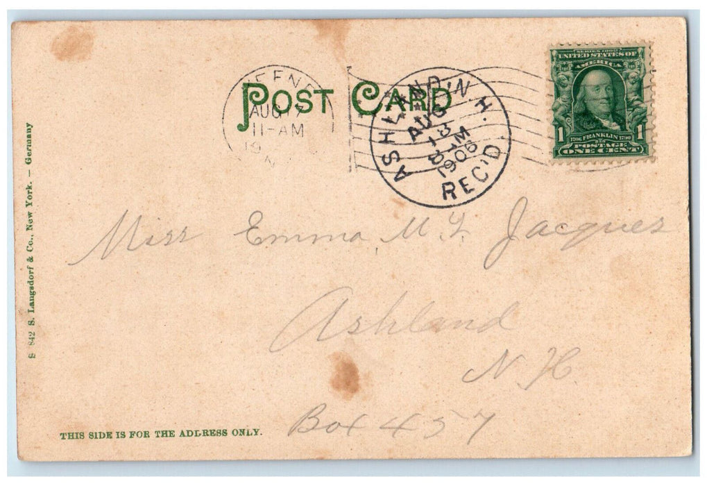 1906 YMCA Building Keene New Hampshire NH Ashland NH Posted Postcard