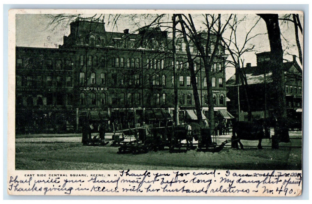 1906 East Side Central Square Keene New Hampshire NH Antique Postcard