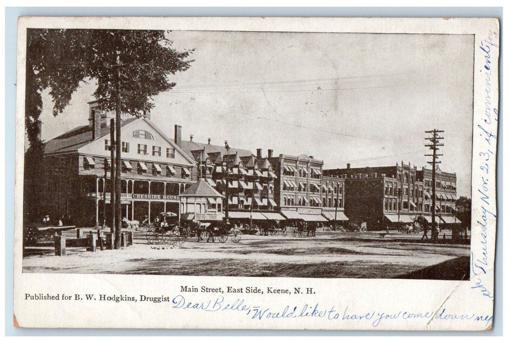 1911 Cheshire House Main Street East Side Keene New Hampshire NH Postcard