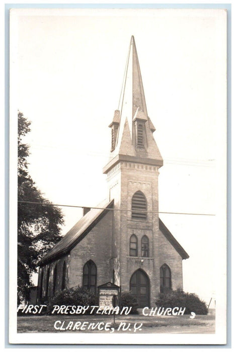 c1950's First Presbyterian Church Clarence New York NY RPPC Photo Postcard