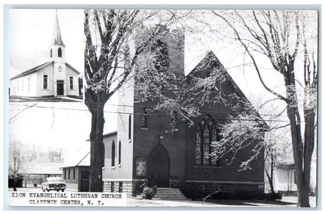 Zion Evangeline Lutheran Church Clarence Center New York NY RPPC Photo Postcard