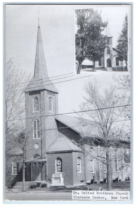Eva. United Brethren Church Clarence Center New York NY RPPC Photo Postcard