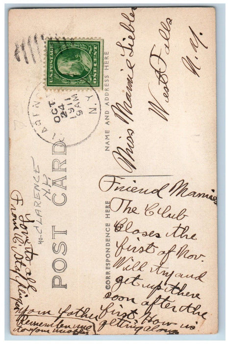 1911 People’s Church Clarence New York NY RPPC Photo Posted Antique Postcard