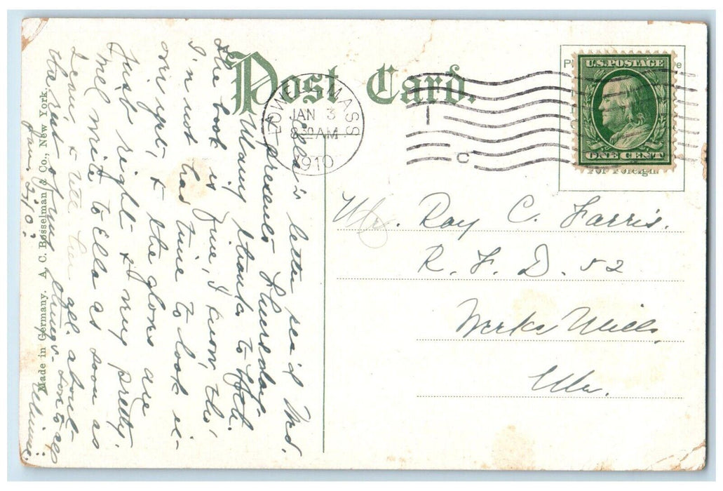 1910 Textile School And Mordy ST. Bridge Lowell Massachusetts MA Postcard