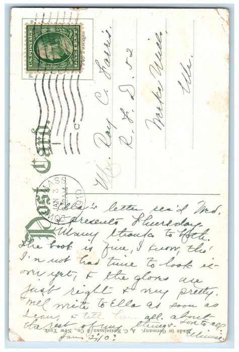1910 Textile School And Mordy ST. Bridge Lowell Massachusetts MA Postcard