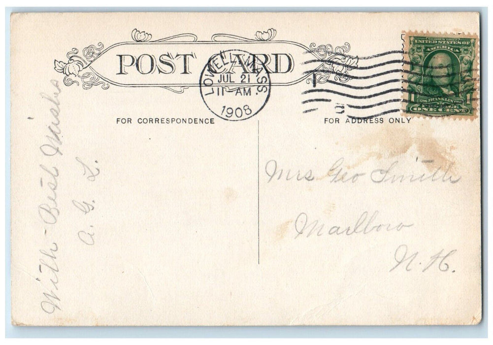 1908 View Of Normal School Building Lowell Massachusetts MA Antique Postcard