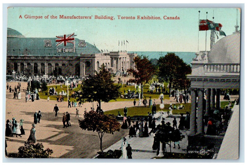 c1910 Glimpse Of Manufacturers' Building Toronto Exhibition Canada CA Postcard