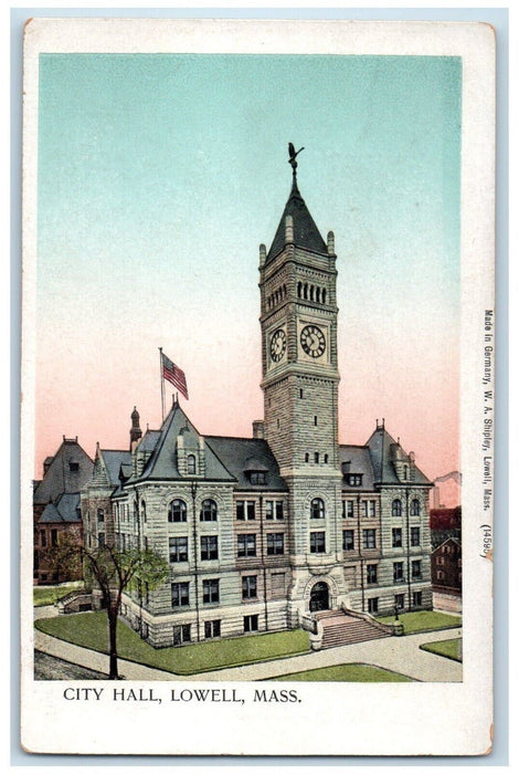 c1905 View Of City Hall Building Lowell Massachusetts MA Antique Postcard