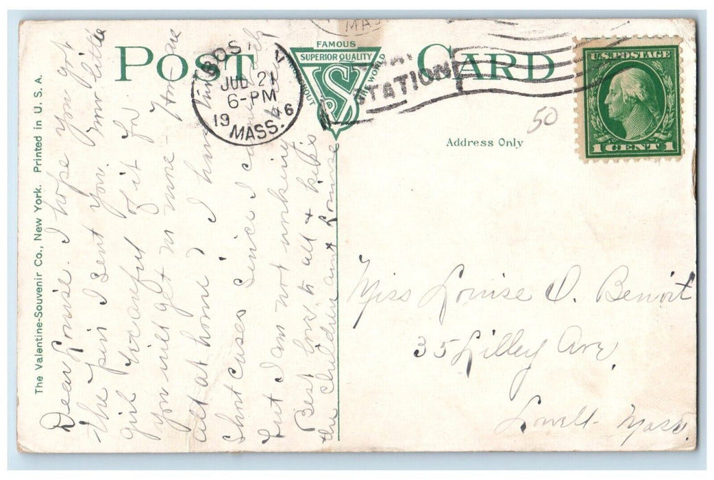 1916 Fleur-De-Lis Club French Catholic Church Lowell Massachusetts MA Postcard