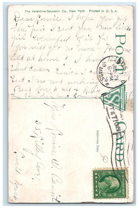 1916 Fleur-De-Lis Club French Catholic Church Lowell Massachusetts MA Postcard