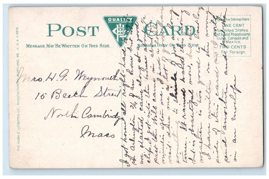 Post Office Building Car Street View Lowell Massachusetts MA Vintage Postcard