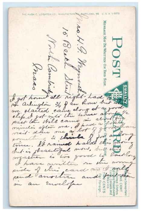 Post Office Building Car Street View Lowell Massachusetts MA Vintage Postcard