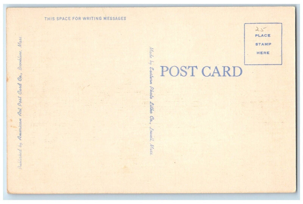 High School Building Salem Street View Malden Massachusetts MA Vintage Postcard